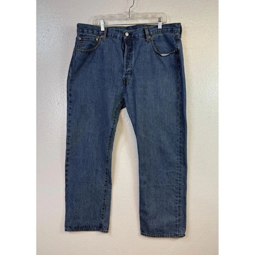 Levis 501 Jeans‎ Mens Sz 40x30 Blue Denim Button Fly Straight Leg Western Rodeo